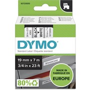DYMO D1 BLACK ON WHITE 19MM TAPE SD45803