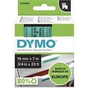 DYMO D1 LABEL CASSETTE TAPE 19MM x 7M BLACK ON GREEN