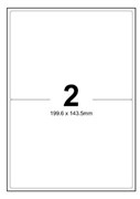 LABELS LASERINKJET 2 PER SHEET 1996x143 BX100 L2 SHEETS  511502  320 025 600