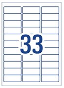 LASER LABELS LASERINKJET 33Sht 64x243mm 198705 511533