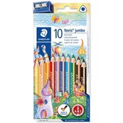 NORIS CLUB TRIANGULAR PENCILS Jumbo Assorted 10s  Sharpener