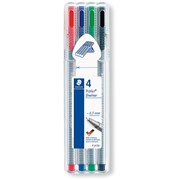 PEN STAEDTLER 334 TRIPLUS FINELINER ASSORTED WALLET 4