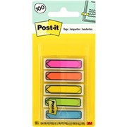 POSTIT 684ARR2 ARROW FLAGS 12X45MM BRIGHT BLUE GREEN ORANGE PINK PACK OF 100