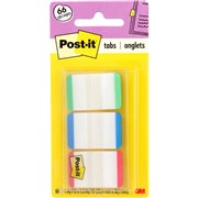 POSTIT DURABLE INDEX TABS 686LGBR ASSORTED WHITE WITH RED GREEN AND BLUE