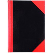 RED AND BLACK NOTEBOOK GLOSS COVER A5 100 LEAF CUMBERLAND