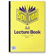 SPIRAX 907 A4 LECTURE PAD RULED 140 PAGE SIDE OPENING