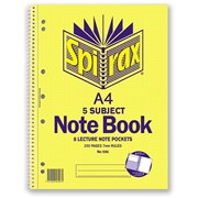 SPIRAX 596 A4 5 SUBJECT 7MM NOTE BOOK ESS 43111