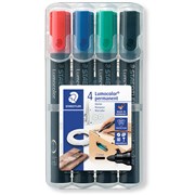 STAEDTLER 352 DRYSAFE PERMANENT MARKERS 4 ASSORTED LUMO WLT4