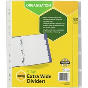A4 DIVIDERS 5TAB MANILLA WHITE EXTRA WIDE INSERTABLE SET