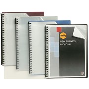 A4 MARBIG REFILLABLE DISPLAY BOOKS CLEAR FRONT MAROON 20 POCKET