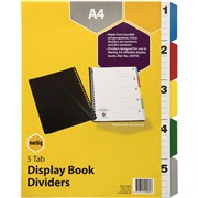 A4 DIVIDERS 5TAB PP FOR DISPLAY BOOK SET