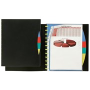 A4 KWIKZIP DISPLAY BOOK WITH DIVIDERS 20 POCKET BLACK