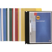 A4 MARBIG STANDARD PP FLAT FILES  CLEAR FRONT  BLACK