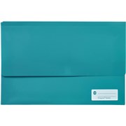MARBIG POLYPICK DOCUMENT WALLET FOOLSCAP 25MM GUSSET TEAL GREEN