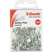 ESSELTE SAFETY PINS ASSORTED PK60