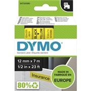 DYMO 1000 TAPE BLACK ON YELLOW 12MM  345018 45018 SD45018 ROLL