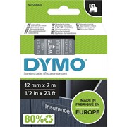 DYMO 1000 TAPE WHITE ON CLEAR 12MM ESS345020 ROLL