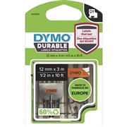 DYMO D1 DURABLE LABELLING TAPE BLACK ON ORANGE 12MM X 3M