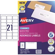 AVERY LASER LABEL L7160 21 UP 635X381MM 959001