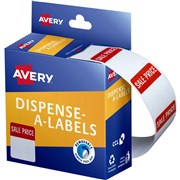 AVERY DISPENSER LABELS PRINTED SALE PRICE DMR2432S1 24X32MM PK400