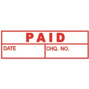 DESKMATE PRE INK STAMP PAID DATE  CHEQUE Red P26