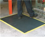 ITAPLAST BUBBLE MAT 1200X900MM BLACK  YELLOW BEVELLED EDGES