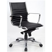 COGRA EXECUTIVE CHAIR BLACK LEATHER MEDIUM BACK