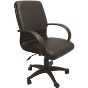 RAPIDLINE EXECUTIVE MEDIUM BACK CHAIR BLACK PADDED POLYURETHANE