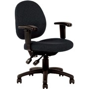 LINCOLN TYPIST CHAIR MEDIUM BACK WITH ARMS BLACK FABRIC
