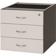 LOGAN FIXED PEDESTAL 3 Drawer White  Ironstone