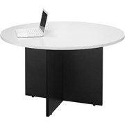 LOGAN MEETING TABLE 900mm Diameter White  Ironstone