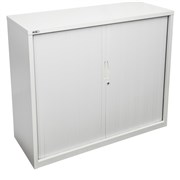 GO TAMBOUR DOOR CUPBOARD White Satin H1016xW900xD470mm
