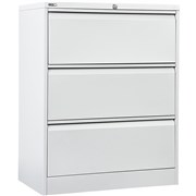 GO LATERAL FILING CABINET 3 Drawer White Satin H1016xW900xD470mm