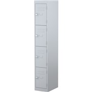 STEELCO PERSONNEL LOCKER 4 Door Silver Grey H1830xW305xD460mm