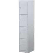 STEELCO PERSONNEL LOCKER 4 Door Silver Grey H1830xW380xD460mm