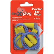 MAXISAFE DISPOSABLE EARPLUGS Corded Class 5 27dB