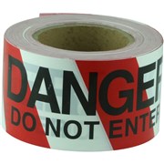 MAXISAFE BARRICADE TAPE DANGER DO NOT ENTER Black On RedWhite 75mm x 100m