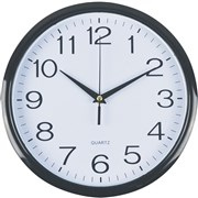 ITALPLAST 30CM WALL CLOCK Black FrameWhite Face