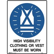 BRADY MANDATORY SIGN HiVisibility Clothing 450x600mm Polypropylene