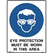 BRADY MANDATORY SIGN Eye Protection 450x600mm Polypropylene
