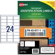 Avery 959221 Triple Bond Industrial Labels White L6141