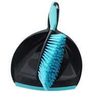 COMPASS DUST PAN AND BRUSH SET BLUE AND GREY