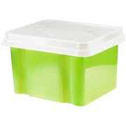 Italplast Storage  File Box Lime Base  Clear Lid