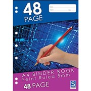 SOVEREIGN A4 BINDER BOOK 8MM RULED 48 PAGE