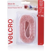 VELCRO BRAND HOOK  LOOP STICK ON 25MM X 1M WHITE