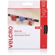 VELCRO BRAND HOOK  LOOP TAPE STICK ON 25MMX25M BLACK