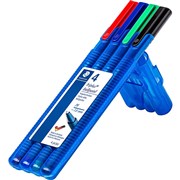 STAEDTLER TRIPLUS WALLET 437 MSB4 BALLPOINT PEN ASSORTED PACK OF 4