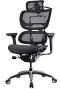 ERGO1 HIGH BACK EXECUTIVE CHAIR WITH ARMS AND HEADREST MESH BACK BLACK