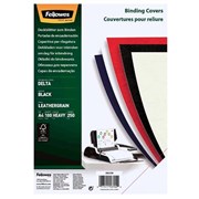 FELLOWES A4 BINDING COVERS LEATHERGRAIN BLACK PK100