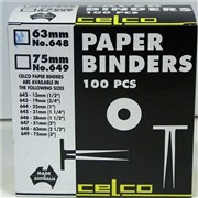 ESSELTE PAPER BINDERS No 648  63MM BOX OF 100